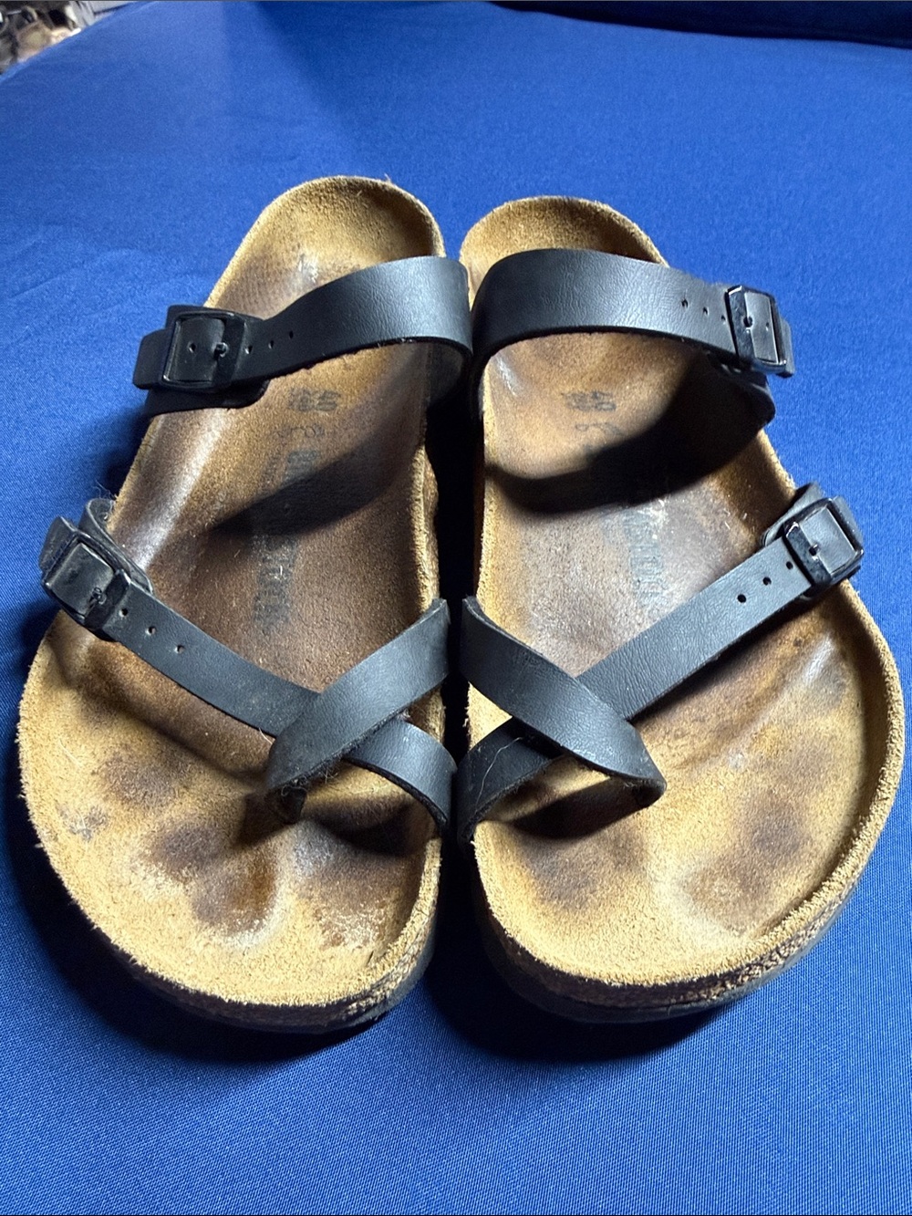 Birkenstock Miyari Black Leather Sandals